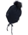 Плетена зимна шапка Sterntaler - 47 cm, 9-12 м, тъмносиня - 3t