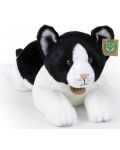 Плюшена играчка Rappa Еко приятели - Котка в черно и бяло, лежаща, 36 cm - 2t