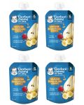 Плодово пюре Nestle Gerber - Пауч с круша, банан, малина и мюсли, 6 м+, 4 х 80 g - 1t