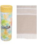 Памучна кърпа в кутия Hello Towels - New, 100 х 180 cm, бежова - 1t