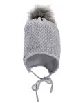 Плетена зимна шапка Sterntaler - 49 cm, 12-18 м, сива - 2t