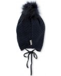 Плетена зимна шапка Sterntaler - 49 cm, 12-18 м, тъмносиня - 4t