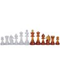 Пластмасови фигури за шах Sunrise - Staunton No 6, кехлибар/прозрачен - 1t