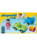 Комплект фигурки Playmobil 1.2.3 - Кола с ремарке за транспорт на коне - 3t