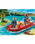 Комплект фигурки Playmobil Wild Life – Надуваема лодка с изследователи - 3t