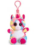 Плюшена играчка с клипс за раница Keel toys - Еднорог, шарен, 12 cm - 1t