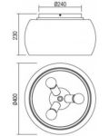 Плафон Smarter - Croma 01-3065, IP20, 240V, E27, 3x42W, черен мат - 2t