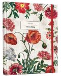Планер Victoria's Journals Florals - Poppy , скрита спирала, твърда корица, на редове - 1t