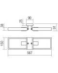 Плафон Smarter - Timber 01-1968, IP20, E27, 2 x 42 W, черен мат и бук - 2t