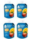 Плодово пюре Nestle Gerber - Пауч с манго и ябълка, 6 м+, 4 х 80 g - 1t