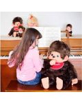 Плюшена играчка Monchhichi - Маймунка момченце с червен лигавник, 80cm - 3t