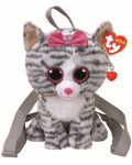Плюшена раница TY Toys - Сиво коте Kiki, 33 cm - 1t