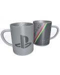 Метална чаша Numskull PlayStation - 25th Anniversary, 400 ml - 1t