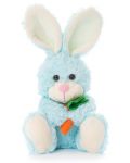 Плюшено зайче Tea Toys - Чочо, 28 cm, с морков, синьо - 1t