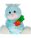 Плюшено зайче Tea Toys - Чочо, 28 cm, с морков, синьо - 2t