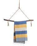 Памучна кърпа в кутия Hello Towels - Palermo, 100 х 180 cm, синьо-жълта - 3t