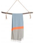 Памучна кърпа в кутия Hello Towels - Neon, 100 х 180 cm, синьо-сива - 3t