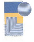 Памучна кърпа в кутия Hello Towels - Palermo, 100 х 180 cm, синьо-жълта - 2t