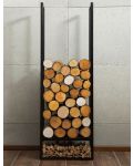 Поставка за дърва Cook King - Atos, 120 x 40 x 20 cm, черна - 2t