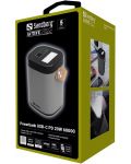 Портативна батерия Sandberg - USB-C PD 20W, 60000 mAh, сива - 3t