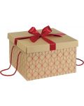 Подаръчна кутия Giftpack - С червена панделка и дръжки, 34 x 34 x 20 cm - 1t