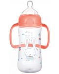 Полипропиленова бутилка с дръжки Bebe Confort - Sweet Bunny, 270 ml, розова - 1t