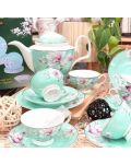 Порцеланов комплект за чай Morello - Tiffany Blue Magnolia, 16 части - 6t