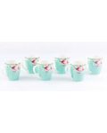 Порцеланов сервиз за топли напитки Morello - Tiffany Blue Magnolia, 6 чаши, 360 ml - 2t