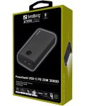 Портативна батерия Sandberg - USB-C PD 20W, 30000 mAh, черна - 3t