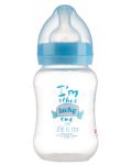 Полипропиленово шише за хранене с широко гърло с биберон Zizito - Little Angel, синьо, 250 ml - 1t