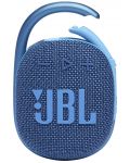 Портативна колонка JBL - Clip 4 Eco, синя - 1t