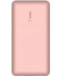 Портативна батерия Belkin - Boost Charge, 20000 mAh, кабел USB-C, розова - 2t