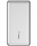 Портативна батерия Belkin - Power Bank, 10000 mAh, кабел USB-C, сребриста - 3t