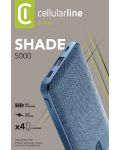 Портативна батерия Cellularline - Shade, 5000 mAh, синя - 3t