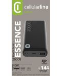 Портативна батерия Cellularline - Essence, 20000 mAh, черна - 3t