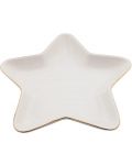 Порцеланова чиния HIT - Звезда, 18 cm, бяла със златно - 1t