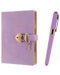 Подаръчен комплект Victoria's Journals - Hush Hush, лилав, 2 части, в кутия - 1t