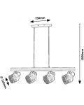 Полилей Rabalux - Rotem 3300, IP20, E14, 4 x 40W, 230V, черен мат - 2t