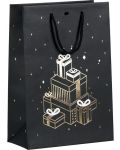 Подаръчна торбичка Giftpack Bonnes Fêtes - Черна, 29 cm - 1t