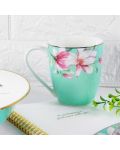 Порцеланов сервиз за топли напитки Morello - Tiffany Blue Magnolia, 6 чаши, 360 ml - 3t