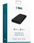 Портативна батерия ttec - PowerSlim Pro W, 10000 mAh, черна - 5t