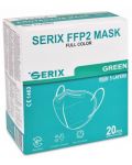 Предпазни маски, FFP2, зелени, 20 броя, Serix - 1t