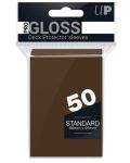 Протектори за карти Ultra Pro - PRO-Gloss Standard Size, Brown (50 бр.) - 1t