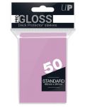 Протектори за карти Ultra Pro - PRO-Gloss Standard Size, Bright Pink (50 бр.) - 1t