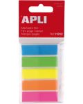 Прозрачни индекси Apli - 5 неонови цвята, 12 х 45 mm - 1t