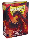 Протектори за карти Dragon Shield - Matte Sleeves  Small Size, Ruby (60 бр.) - 1t