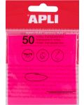 Прозрачни самозалепващи листчета Apli - Розови, 75 x 75 mm, 50 броя - 1t