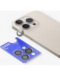 Протектори за камера Blueo - Sapphire Crystal, iPhone 15 Pro, сив - 2t