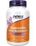 Quercetin with Bromelain, 120 капсули, Now - 1t