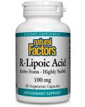 R-Lipoic Acid, 100 mg, 60 веге капсули, Natural Factors - 1t